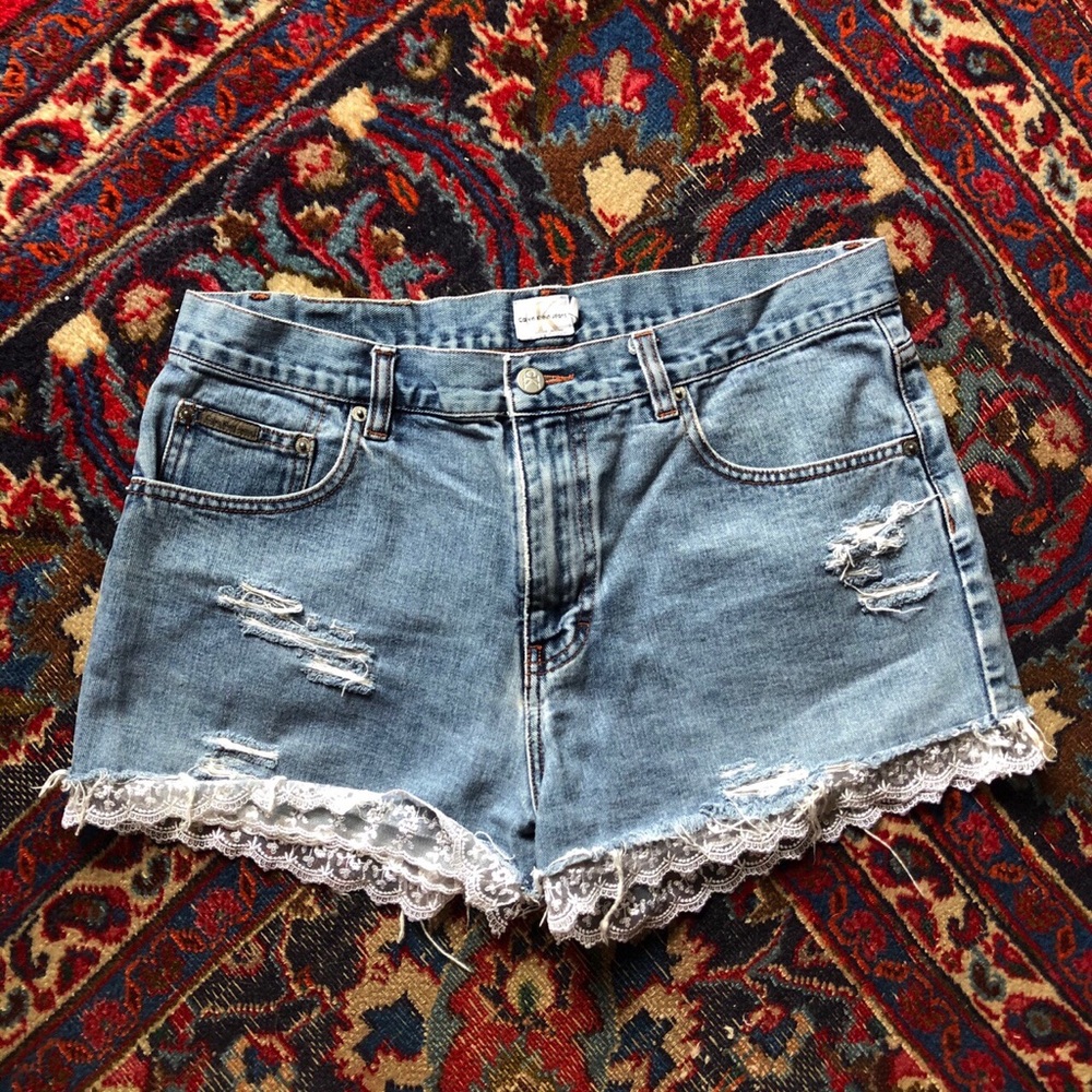 Size 13 distressed vintage Calvin Klein shorts
